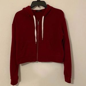 Forever21 zip up cropped hoodie